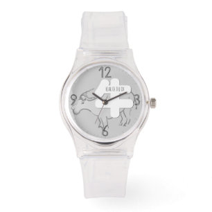 Relógio Personalizado W Ox Ideograma Chinês Zodiac Anivers