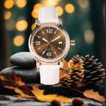 Relógio Personalizar Monograma Chic com Metal Dourado<br><div class="desc">Personalizar Monograma Chic Monograma de Metal Dourado Girly. Este elegante e moderno relógio foi projetado com chic Dourado Metal e tem espaço para você escrever o nome de sua mulher. O nome do monograma pode ser facilmente personalizado para fazer um design único, o perfeito presente de ouro para as senhoras,...</div>