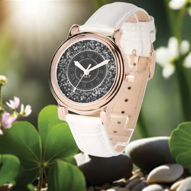 Relógio Personalizar o brilho do metal escovado em prata (Criador carregado)