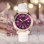 Relógio Personalizar o metal rosa-rosa-cinza com monograma<br><div class="desc">Personalizar o nome do monograma de metal cor-de-rosa-quente com giz quente. Este elegante e moderno relógio foi desenhado com o Hot Pink Metal chico e tem espaço para você escrever o nome da sua mulher. O nome do monograma pode ser facilmente personalizado para fazer um design único, o perfeito presente...</div>