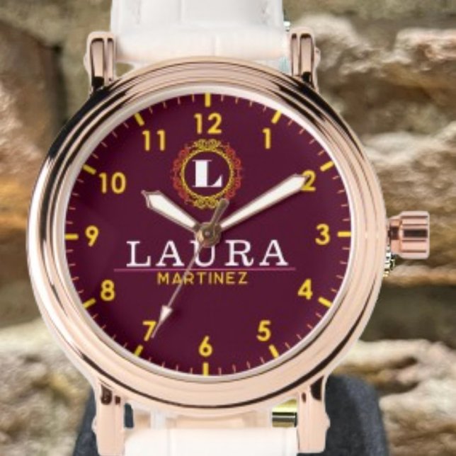 Relógio Personalize your name monogram custom (Criador carregado)