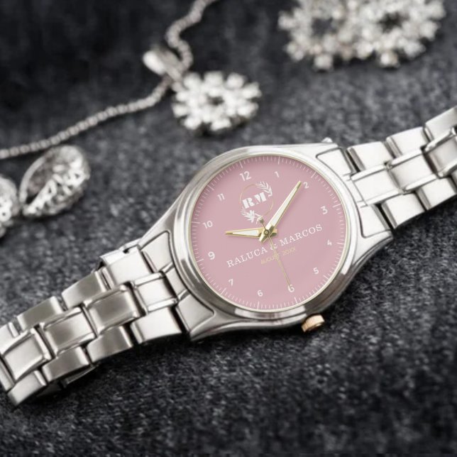 Relógio Personalized Boho Monogram Couples  (Criador carregado)