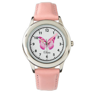 Relógio Personalized Butterfly Kids' Watch for Girls
