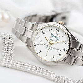 Relógio Personalized Floral Monogram Couples