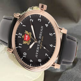 Relógio Personalized his & her name initials and monogram 