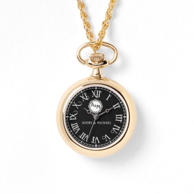 Relógio Personalized Keepsake Couple’s Monogram (Frente)