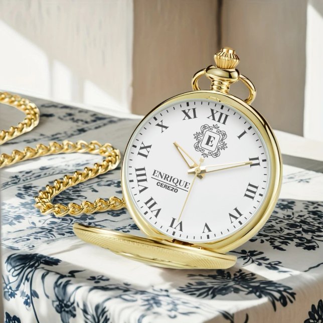 Relógio Personalized Keepsake Elegant Roman Numeral Design (Criador carregado)