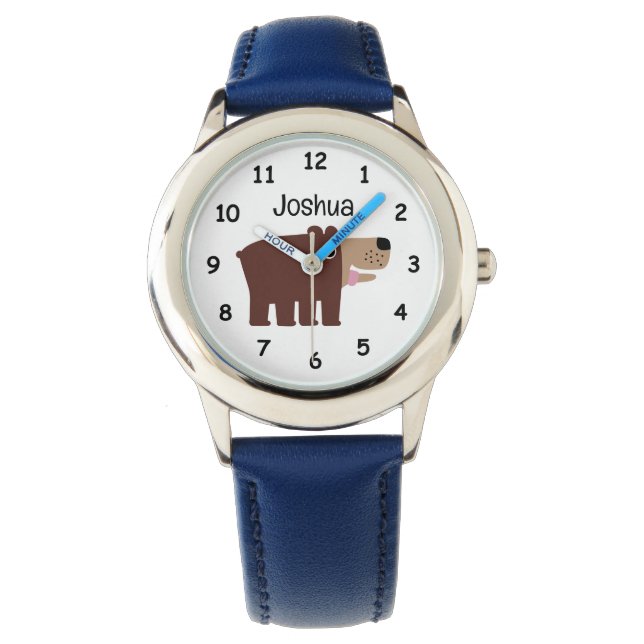 Relógio Personalized kid's watch with cute brown bear cub (Frente)
