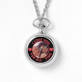 Relógio  Personalized Message Photo I Love You All time