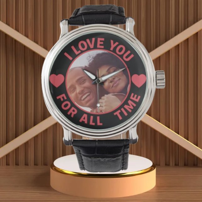 Relógio  Personalized Message Photo I Love You All time (Criador carregado)