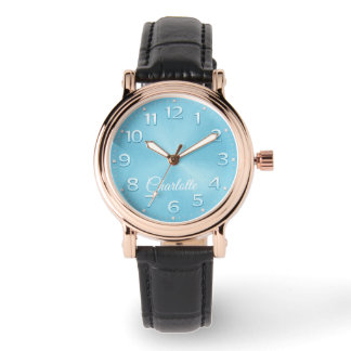 Relógio Personalized Name Elegant Blue Dial Watch