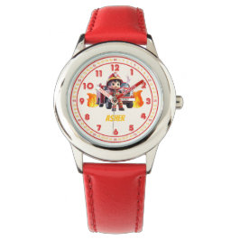 Relógio Personalized Red Cute Boy Firefighter Kids