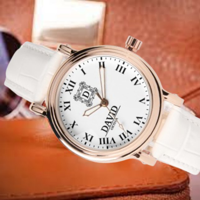 Relógio Personalized  Roman NumeralCustom Engraved Name Ti (Criador carregado)