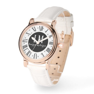 Relógio Personalized White & Black Bow