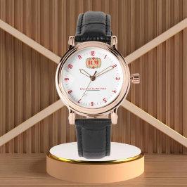 Relógio Personalized White Royal Monogram custom name