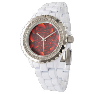 Relógio Pétala Vermelha Preta Azul