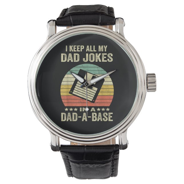 Relógio Piadas engraçadas de papai no dad-a-Base (Frente)