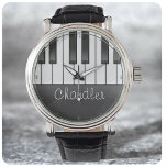 Relógio Pianista de NOME Personalizado Chaves de Música<br><div class="desc">Personalize este nome personalizado,  único,  do tipo Pianista ou Piano Music Teacher Gift. Adição perfeita à decoração do tema Música! Personalizado com seu nome ou texto personalizado! Presente perfeito para aquela pessoa especial na sua vida. Professor de Piano - Tecladista - Teclado - Músico</div>