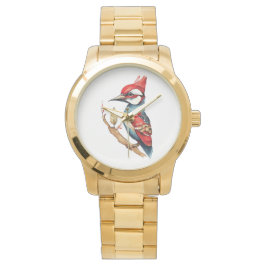 Relógio Pica-pau vermelho e azul