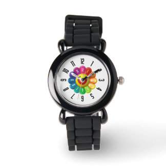 Relógio PicleKids™ Rainbow Flower Kids Black Watch