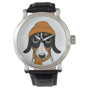 Relógio Piebald Dachshund Hipster Cute Watch