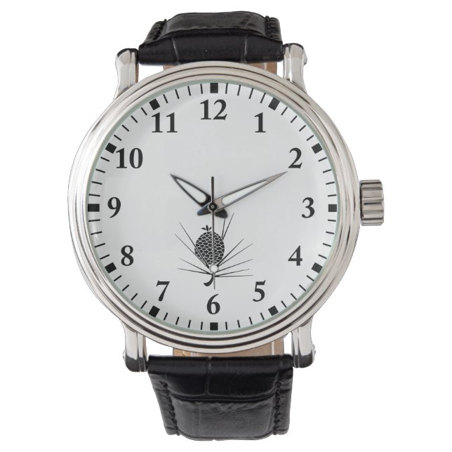 Relógio Pine cone com agulhas (Frente)