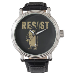 Relógio Pinguim resiste aos pinguins protestando contra ta