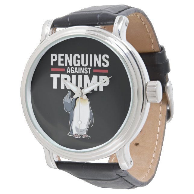 Relógio Pinguins Resistentes Contra Trump (Angular)