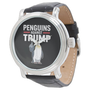 Relógio Pinguins Resistentes Contra Trump com Nadadeiras L