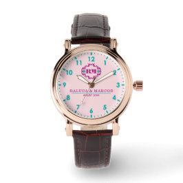 Relógio Pink elegant wedding gift watch couple names 