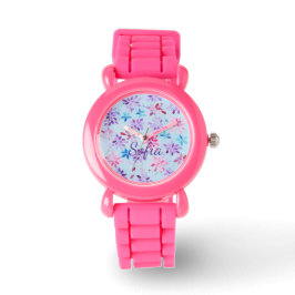Relógio Pink Personalized Floral Kids' Watch