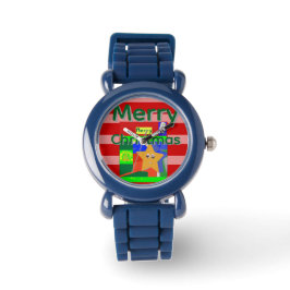 Relógio Pink Red Merry Christmas