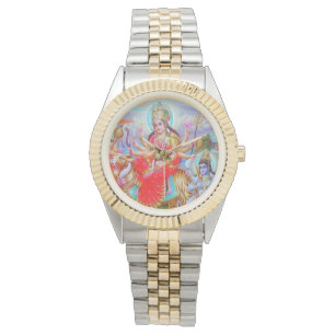 Relógio Pintura brilhante de Durga Ji da deusa