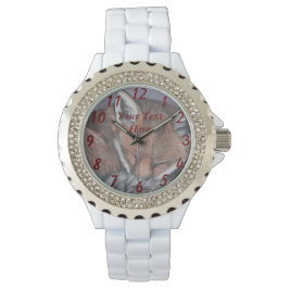 Relógio pintura de raposa vermelha que dorme vida selvagem