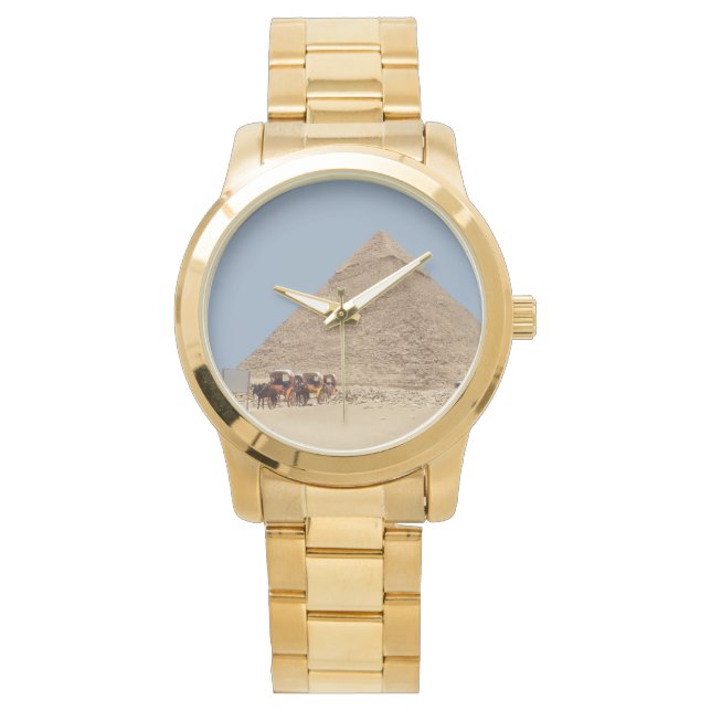Relógio Pirâmide de Khafre e uma fileira de carros de guer (Frente)