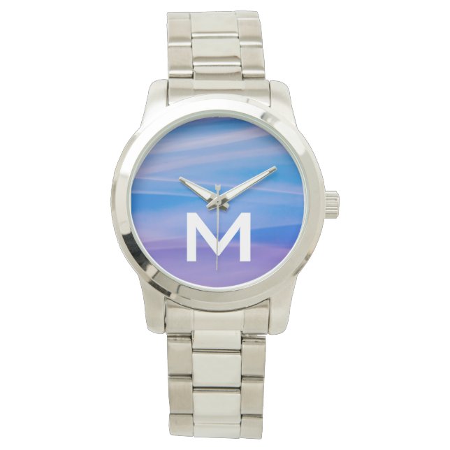 Relógio Pistas de cores de abstrato de pintura clara (Frente)