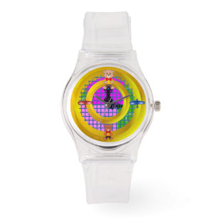 Relógio Plane Bowtie sobre blocos rosa modernos