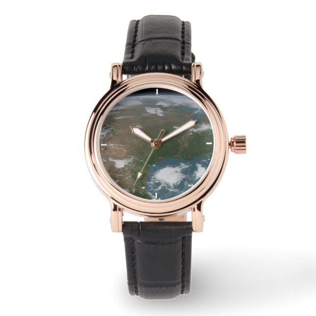 Relógio Planeta Panorâmico Terra E Os Eua. 2 (Frente)