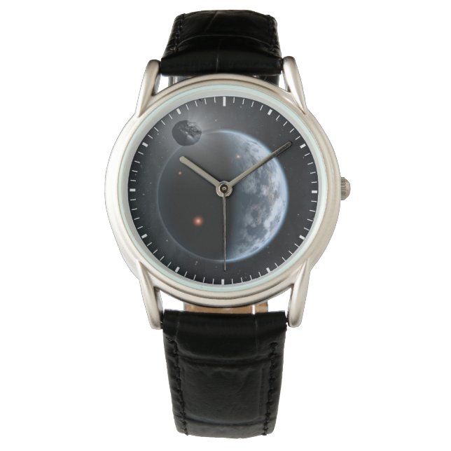 Relógio Planeta Semelhante À Terra Com Oceanos Revendo Sua (Frente)