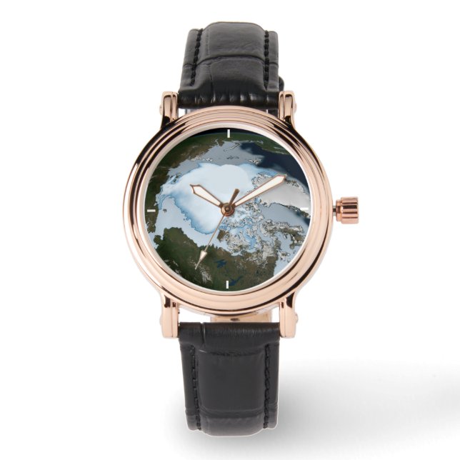 Relógio Planeta Terra Mostrando Cobertura De Gelo Marinho  (Frente)