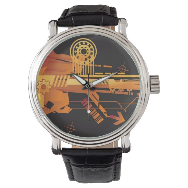 Relógio Plano de fundo de meio tom técnico 6 (Frente)