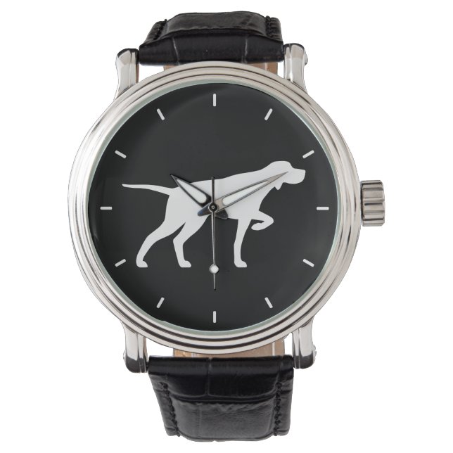 Relógio Pointer Dog Silhouette Wristwatch (Frente)