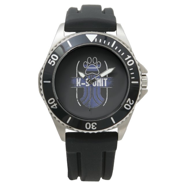 Relógio Polícia Cão K-9 Thin Blue Line Memorial Watch (Frente)