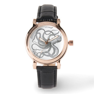 Relógio Polvo náutico vintage kraken desenho steampunk