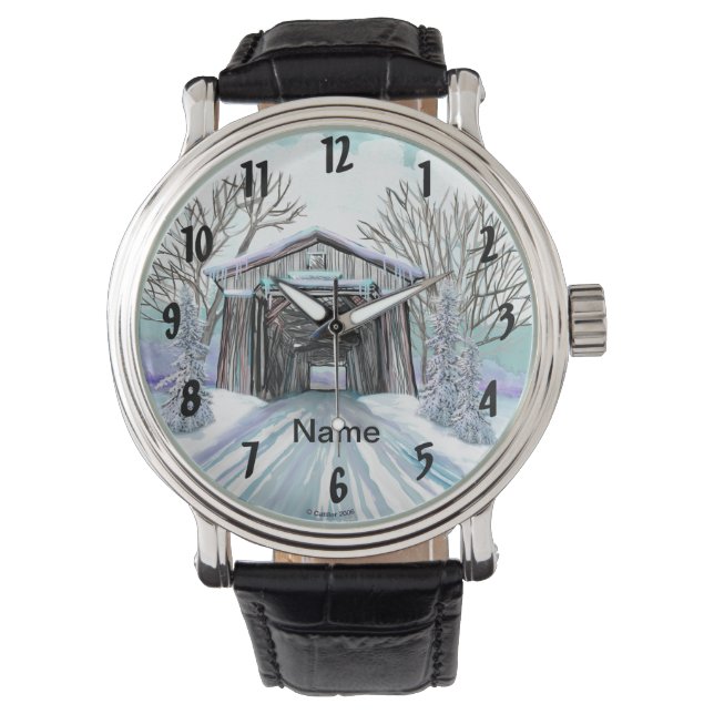 Relógio Ponte coberta de inverno (Frente)