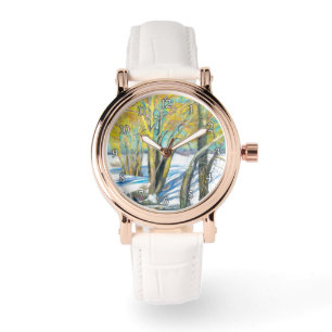 Relógio ponte no inverno