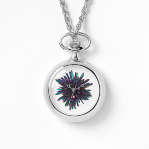 Relógio Ponto azul do cristal da cerceta das mulheres do