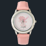 Relógio Poodle Francês Rosa Personalizado<br><div class="desc">Este adorável relógio apresenta um doce cachorrinho de poodle rosa e cor-de-rosa e pode ser personalizado com o nome da sua menina,  monograma,  ou qualquer texto da sua escolha para um doce presente personalizado.</div>