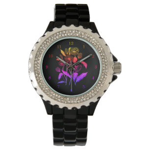 Relógio Poppy Flowers Modern Watch - Cor Personalizada