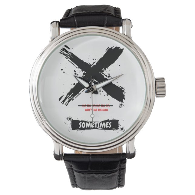 Relógio Por quê? Ha Ha Ha - Às Vezes Engraçado (Frente)